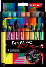 Stabilo Pen 68 Max Arty – Filzstift mit dicker Keilspitze – Set mit 18 Stück
