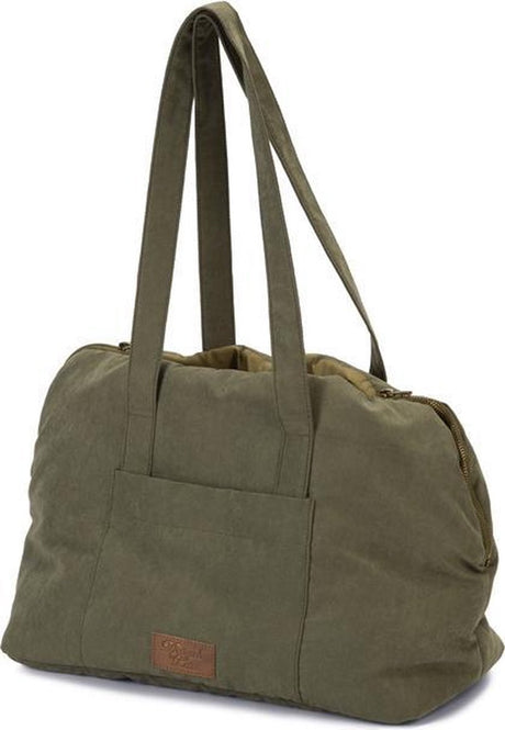 Designed by Lotte Bundu Hundetragetasche – Hundetasche – für kleine Hunde – fester Boden – grün – 40 x 20 x 28 cm, Einheitsgröße