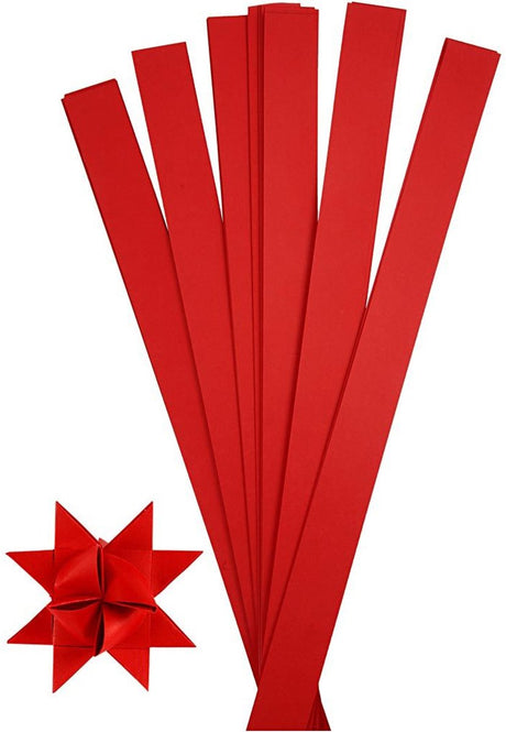 Creativ Company Flechtstreifen – Papierstreifen – DIY-Hobby-Dekoration – Rot – Maße 73 x 11,5 cm – Breite 25 mm – 100er-Set