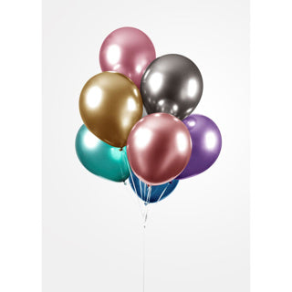 Chromballons sortiert 10 Stück 30 cm | 6 Stück