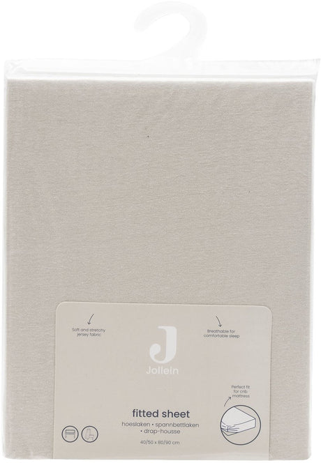 Jollein hoeslaken ledikant - 60x120cm - jersey - sand