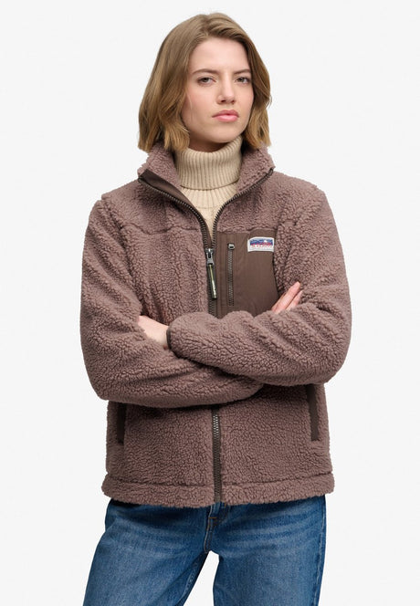Superdry - heritage zip through fleece - dames - hoodies