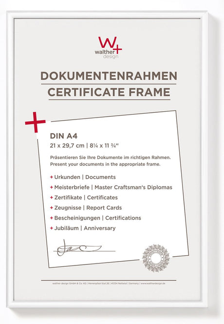 Walther New Lifestyle - Kunststoffrahmen - Fotogröße 21x29,7 cm (Din A4) - Weiß