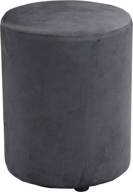 Arti Casa Ottoman runder Samt – runder Samt-Ottomane 28 x 36 cm – kompakter Sessel oder Hocker – Ottomane für Wohn- und Schlafzimmer – Grau