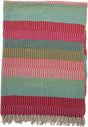 Bloomingville – Plaid Isnel – 160 x 130 cm – grün, rosa, blau gestreift – recycelte Baumwolle