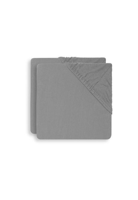 Jollein hoeslaken jersey boxmatras 75x95cm storm grey (2pack)