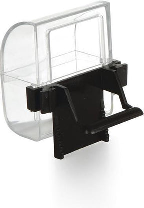 Beeztees voer- en drinkbak - vogel - transparant zwart - 2st