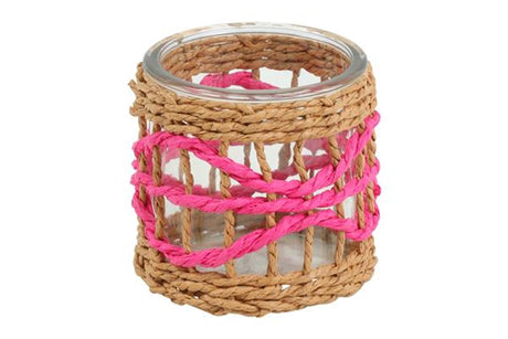 Countryfield waxinlichthouder ella s roze 8x8x8cm