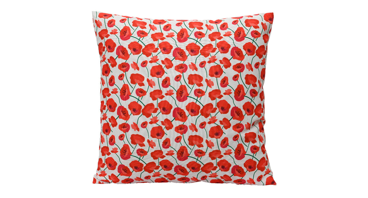Kussen polyester buiten rood kleur l.45cm x w.45cm x h.4cm