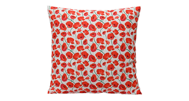 Kussen polyester buiten rood kleur l.45cm x w.45cm x h.4cm