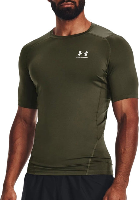 Under armour ua hg heatgear armour compressie short sleeve heren sportshirt - groen - maat xxl