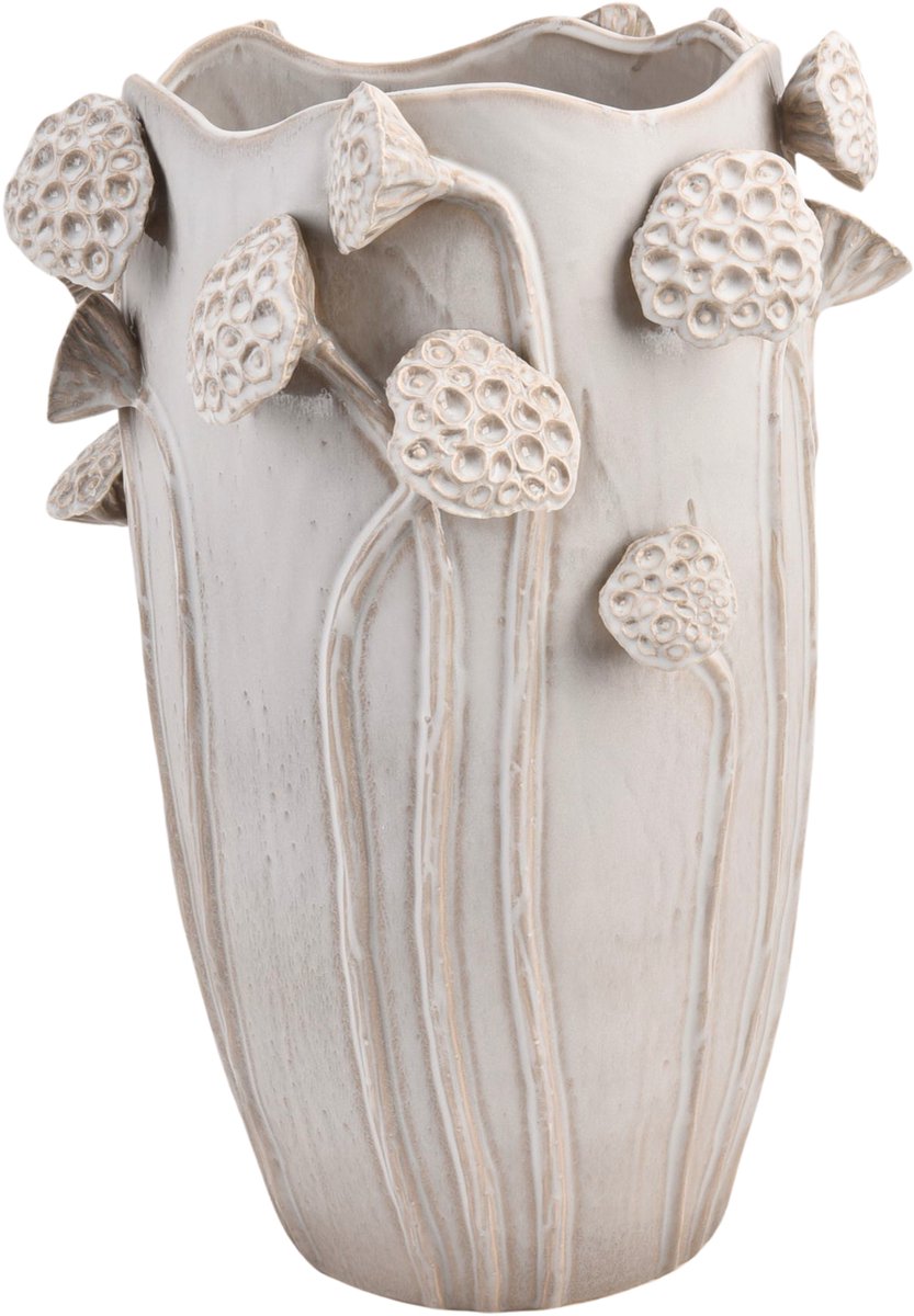 Hd collection vaas lotus aardewerk 27.5x25.5x35cm