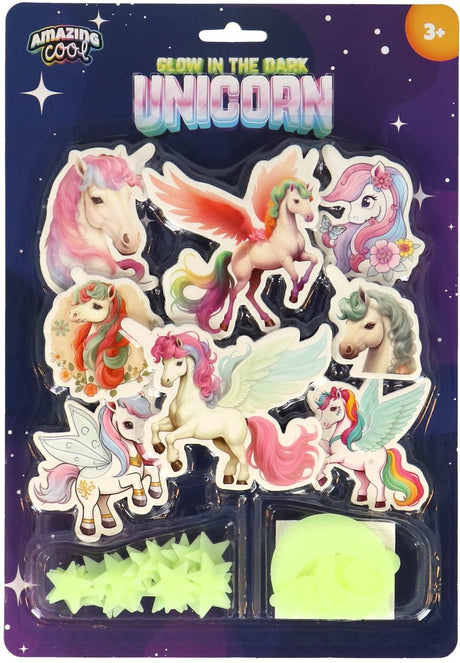 Erstaunlich cooles Einhorn-Set, das im Dunkeln leuchtet | 6 Stück