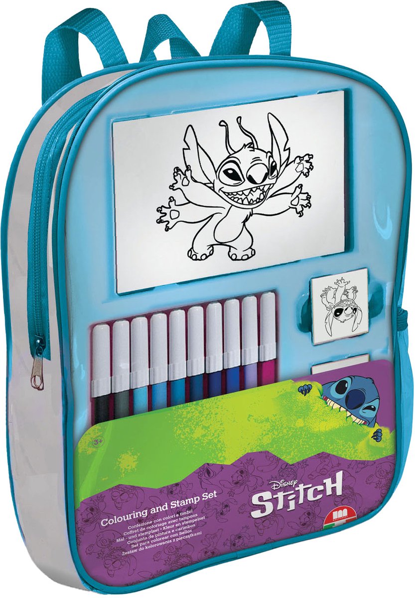 Multiprint -Stich -Rucksack mit Filz -Tip -Stifte Stempel