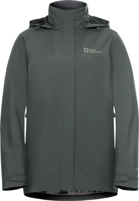 Jack Wolfskin Rotwand 3in1 JKT W Damen Outdoorjacke – Schiefergrün