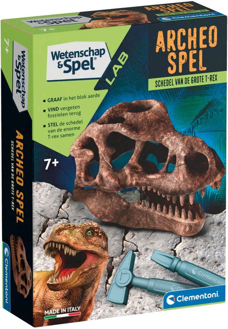 Clementoni Wissenschaftsspiel – Archäospiel – Schädel des großen T-Rex – Dinosaurierspielzeug – ab 7 Jahren