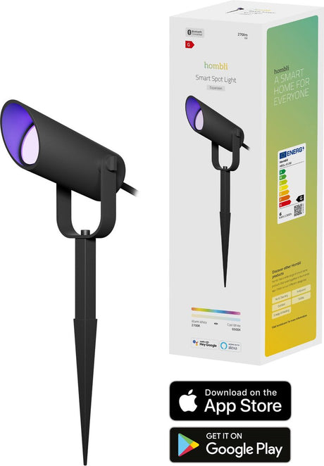 Hombli slimme prikspot uitbreiding - tuinspot - wit gekleurd licht - led buitenlamp - aluminium - 1 stuk - zwart