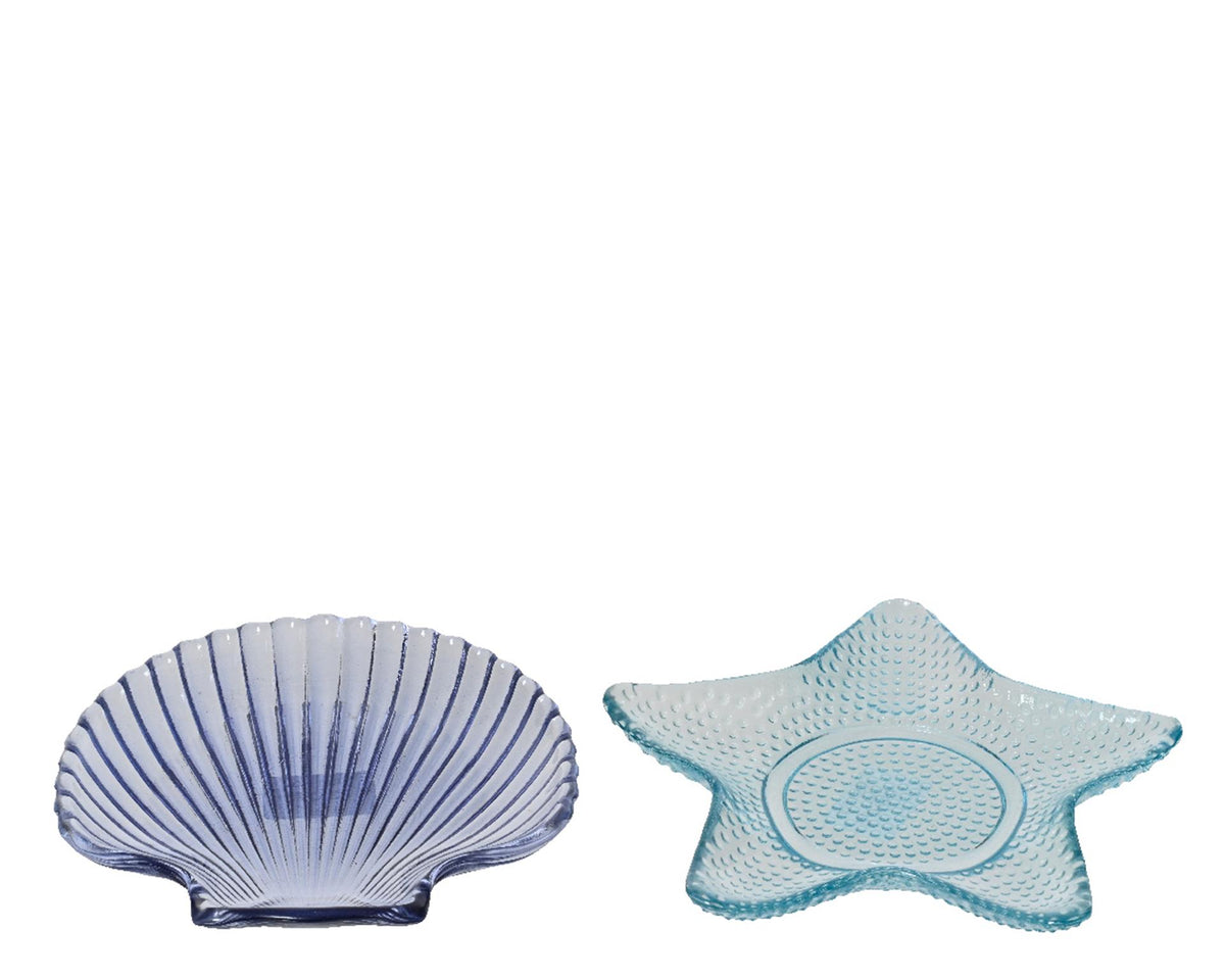 Decoris-Tellerglas, 14 cm x 2 cm, Muschel- oder Sternblau