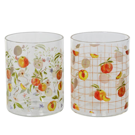 Decoris Trinkglas Glas ø8cm x H.10cm klarer Pfirsich