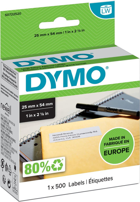 Dymo-Rücksendeadressenetikett 25 x 54 mm