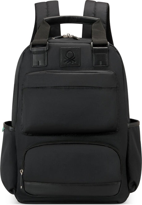 Delsey Paris x United Colors of Benetton – Farbblock – Rucksack 15,6 Zoll Laptopfach – Schwarz