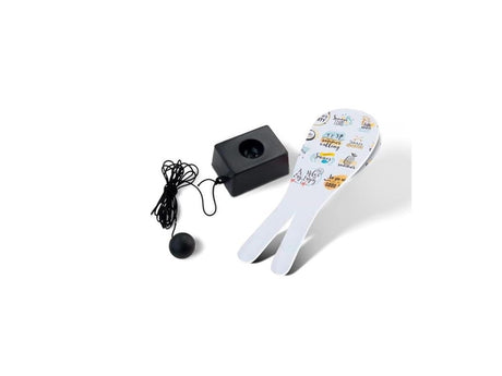 Engelhart Jokari-Set Sommerdruck - Holzschläger mit Gummiball und Gummiband auf der Basis - Reaktions- und Strandspiel - Outdoor-Spiel für Kinder und Erwachsene -