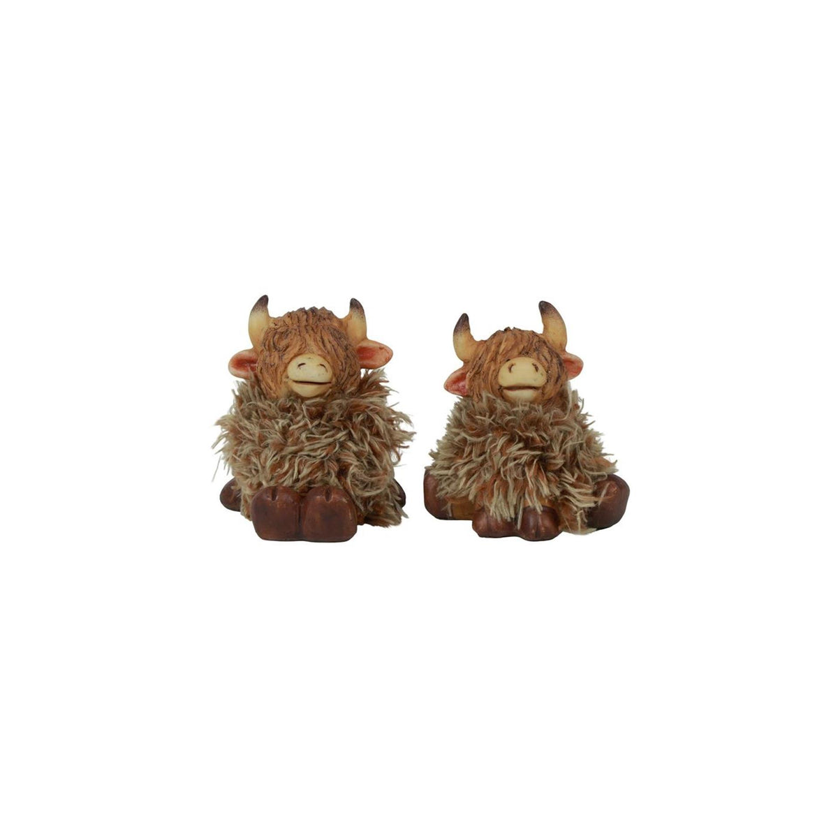 Countryfield beeld schotse hooglander temmi bruin polystone 7,5x5,5x8cm 2 assorti