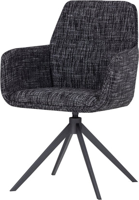 Woood grant eetkamerstoel met armleuning - melange - zwart - 88x61x63