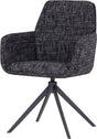 Woood grant eetkamerstoel met armleuning - melange - zwart - 88x61x63
