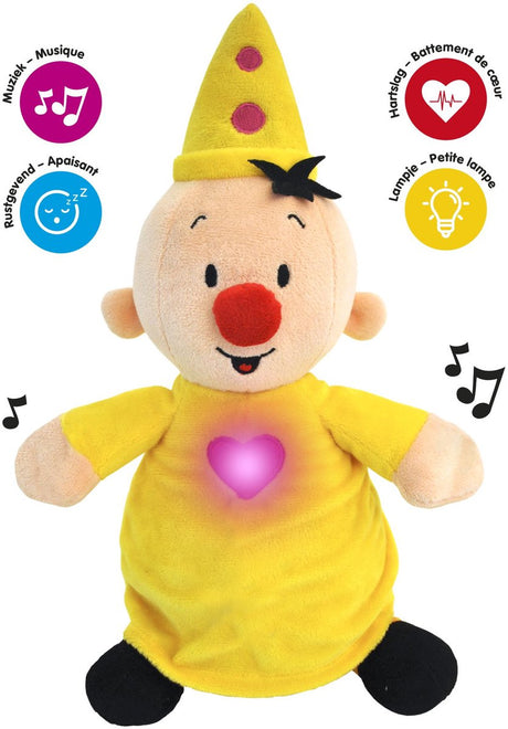 Bumba - knuffel - slaapzacht 40 cm - met licht en geluid - met 3 verschillende slaapmuziekjes, oceaangeluiden en hartslag - 3 lichtstanden