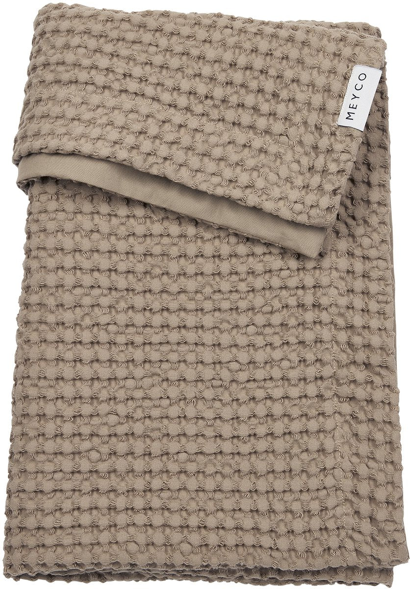 Meyco Baby-Waffel-Baumwoll-Kinderbettdecke – Taupe – 100 x 150 cm – 1,0 Tog