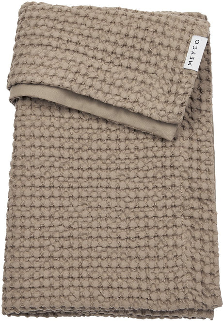 Meyco Baby-Waffel-Baumwoll-Kinderbettdecke – Taupe – 75 x 100 cm – 1,0 Tog