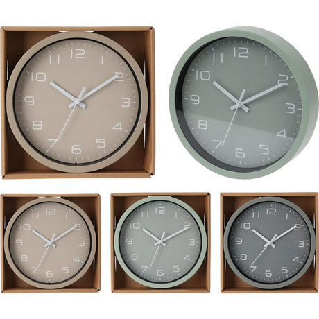 Home styling wandklok ø20cm 3 assorti wandklok ø20cm groen grijs of taupe