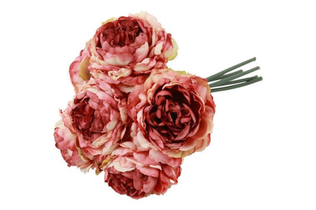 Countryfield kunstbloem rosa eline rood zijde h27cm