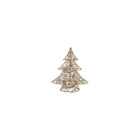 Countryfield kerstboom met 15 led lampen pippa goud metaal 16x5,5x20cm met timer, 2xaa
