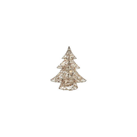 Countryfield kerstboom met 15 led lampen pippa goud metaal 16x5,5x20cm met timer, 2xaa