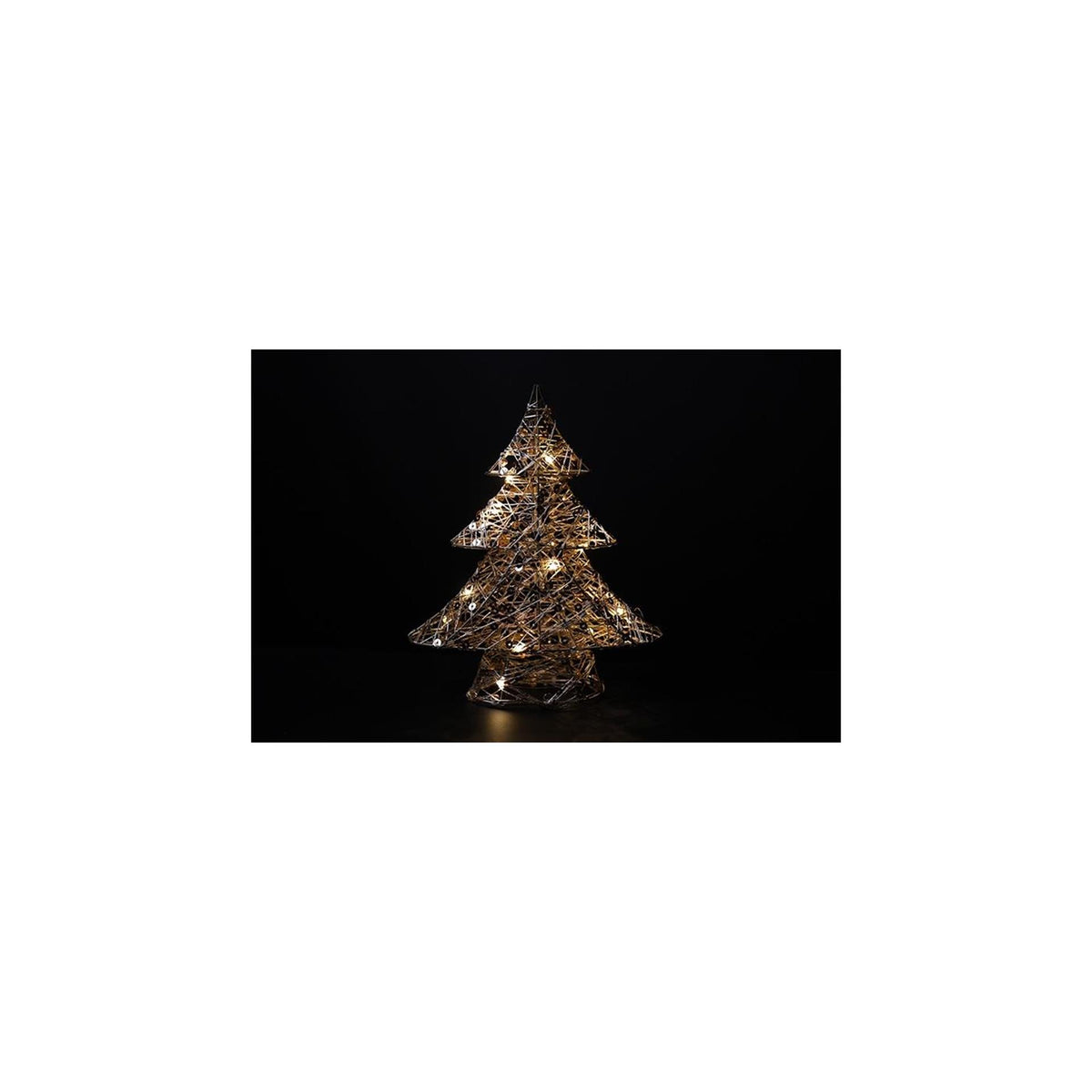 Countryfield kerstboom met 15 led lampen pippa goud metaal 16x5,5x20cm met timer, 2xaa
