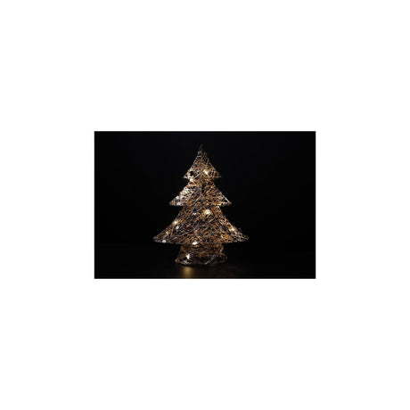 Countryfield kerstboom met 15 led lampen pippa goud metaal 16x5,5x20cm met timer, 2xaa