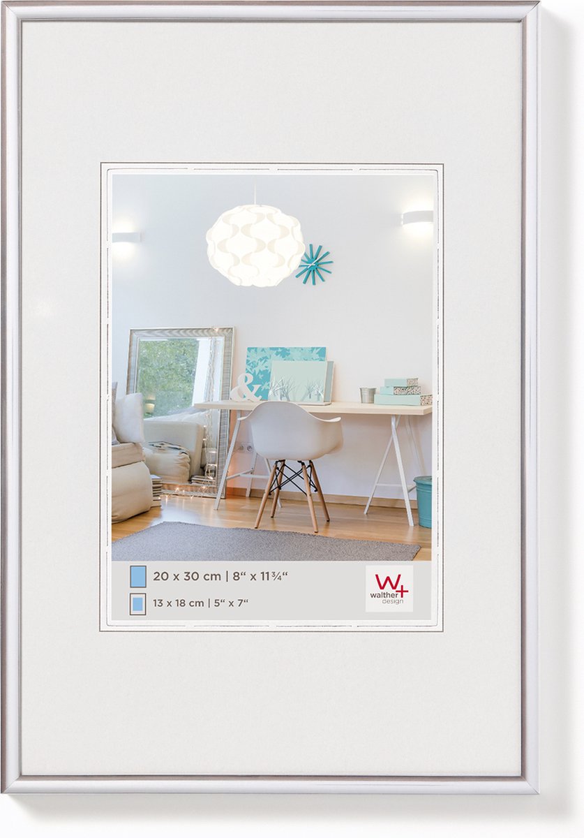 Walther New Lifestyle - Kunststoffrahmen - Fotogröße 30x40 cm - Silber