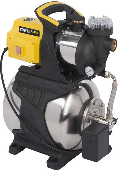Powerplus elektrische waterpomp powxg9573 - hydrofoorpomp van 1200 w, maximale temperatuur van 35 °c en debiet van 3800 l hour, tuingereedschap