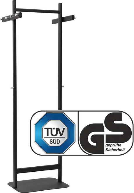 Maul Salsa Garderobenständer - 10 Haken - Sockel - Schwarz - 1 Stück - 60 x 43 x 173 cm -