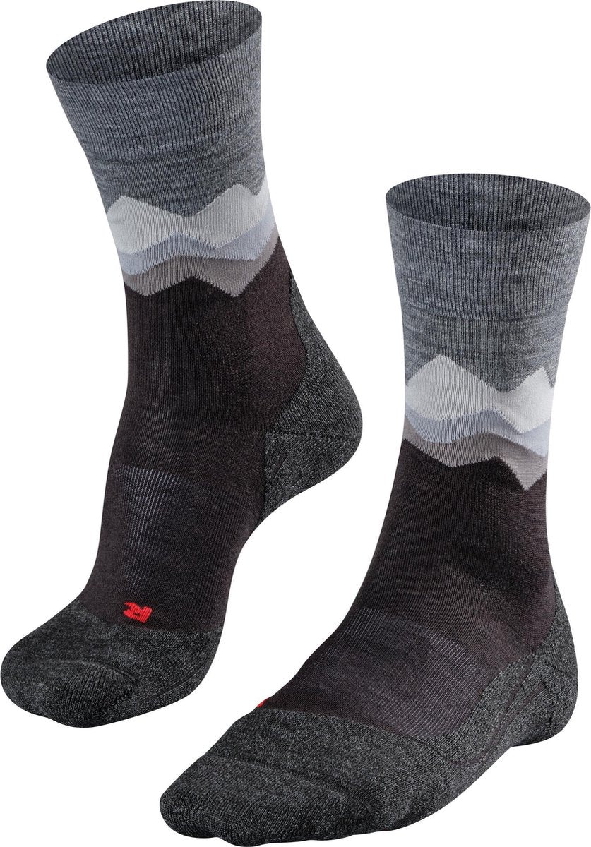 Falke TK2 Anti-Blister Wandersocken aus dickem Woll-Funktionsmaterial Herren Schwarz - Größe 44-45