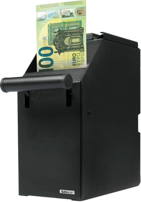 Safescan 4100 schwarzer POS-Safe, der Ihre Scheine sicher aufbewahrt – speichert bis zu 300 Scheine sicher und diskret unter Ihrer Theke – kann einfach in der Nähe Ihrer Kassenschublade montiert werden