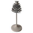 Mansion atmosphere kandelaar pinecone op voet wit 9,5x9,5x22,5cm