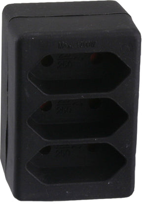 Q-link exin verdeelstekker - 3 x euro - zwart