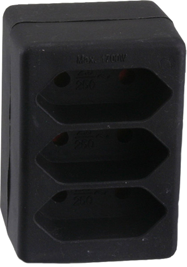 Q-link exin verdeelstekker - 3 x euro - zwart
