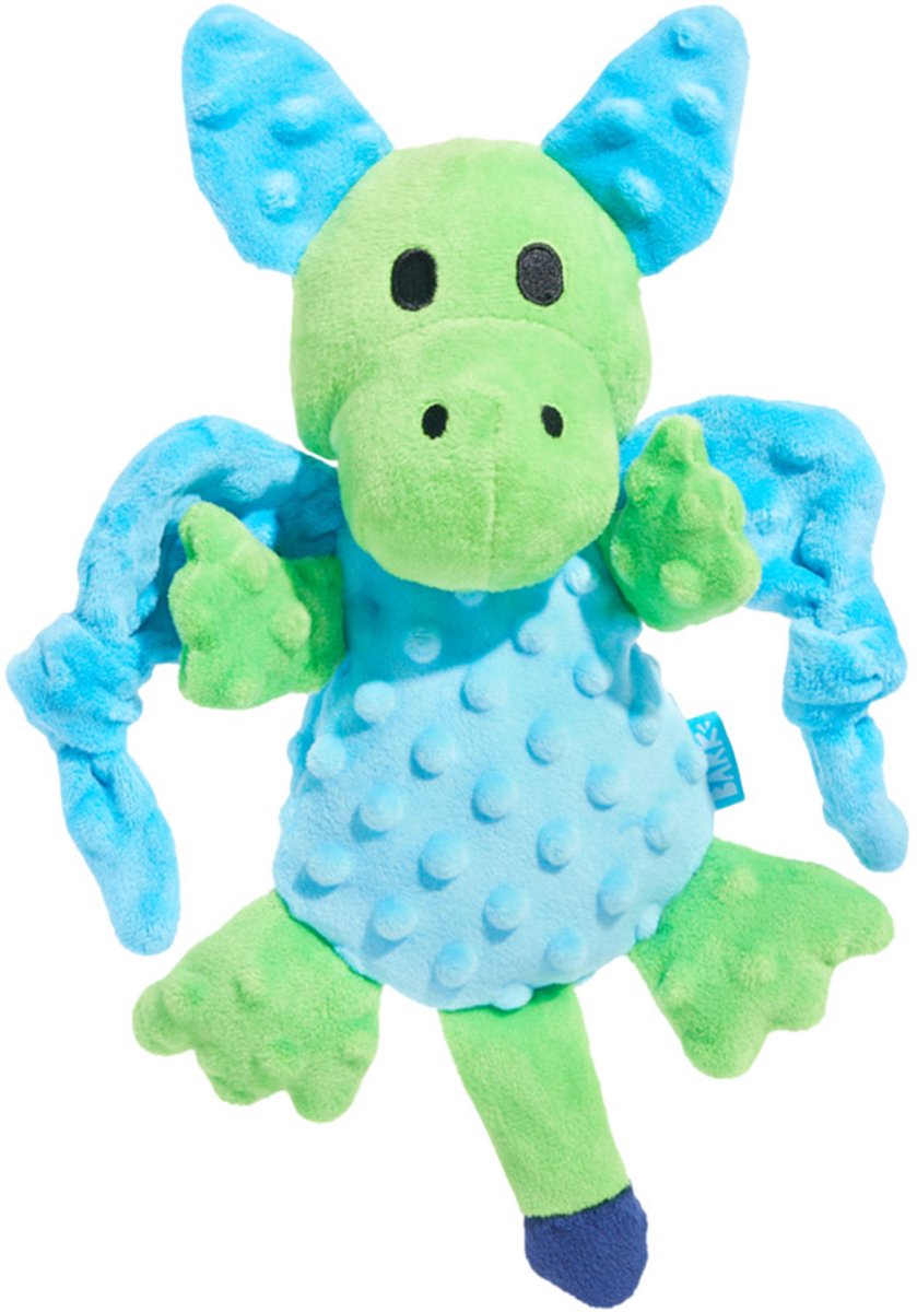 Bark - humbert the dragon draak - pluche - blauw groen - 29x31x10 cm