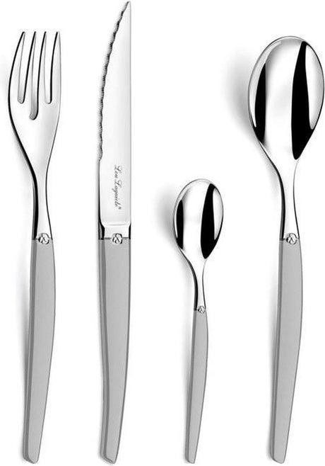 Lou Laguiole - Jet - Besteckset - 24-teilig - 6 Personen - matt - silberfarben