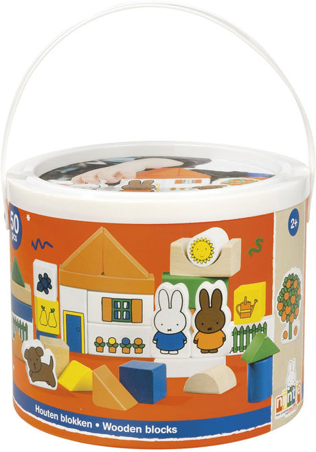 Bambolino Miffy Blockfass, Holzklötze im Aufbewahrungsfass – Lernspielzeug – Kleinkind, Vorschulkind – ab 2 Jahren – Spielzeug