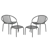 Decoris vigo balkonset antraciet stoelen + voetenbank